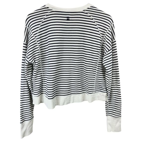 Sweaty Betty After Class Cropped Sweatshirt Women’s Size 4 Navy & Cream Stripes - Picture 6 of 9